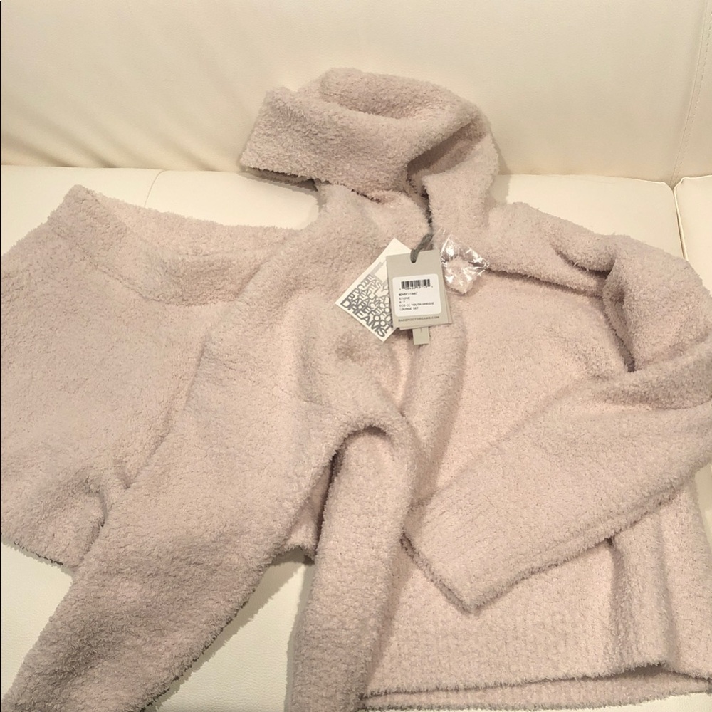 Barefoot Dreams Plush Hooded Turtleneck Sweater in Light Taupe